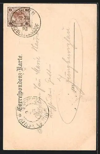 Lithographie Wien, Hermannskogel, Die Habsburg-Warte