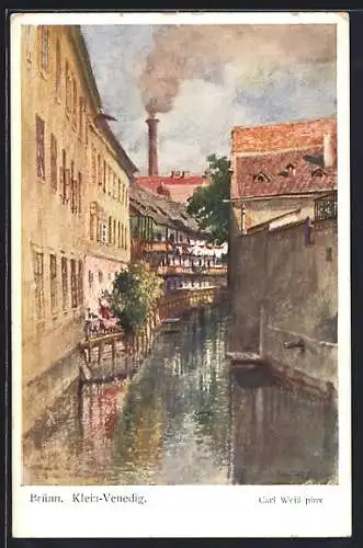 Künstler-AK Brünn / Brno, Klein-Venedig