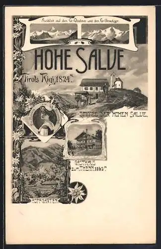 AK Hohe Salve, Ausblick aus den Gr.-Glockner und den Gr.-Venediger