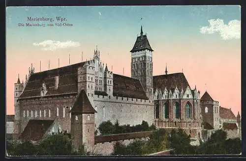 AK Marienburg / Malbork, Marienburg von Süd-Osten