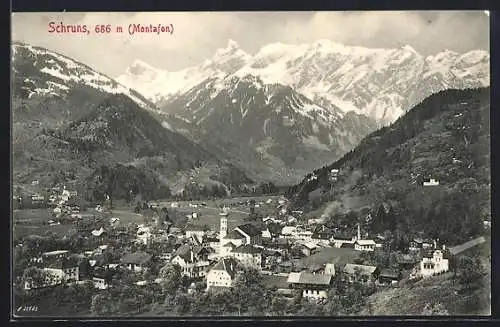 AK Schruns, Totalansicht aus der Vogelschau