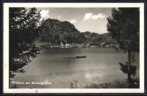 AK Walchsee, Ansicht mit Miesberg vom Ufer aus