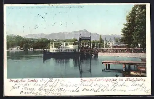 AK Velden, Dampfer am Landungsplatz bei Hotel Ulbing