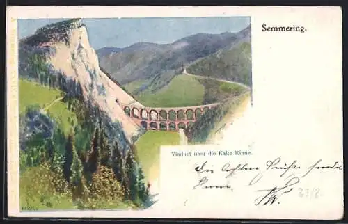 Künstler-AK Philipp + Kramer Nr. XXXIX /8: Viaduct über die Kalte Rinne
