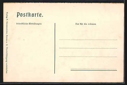 AK Spitz a. d. D., Ortsansicht aus der Vogelschau mit Bergkette und Kirche