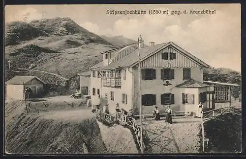 AK Stripsenjochhütte, Blick gegen den Kreuzbühel
