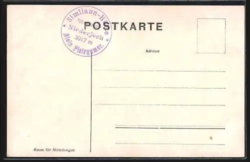 Künstler-AK F.A.C.M. Reisch: Similaunhütte am Niederjoch