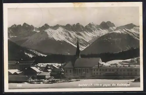AK Seefeld, Teilansicht gegen die Kalkkögel im Winter