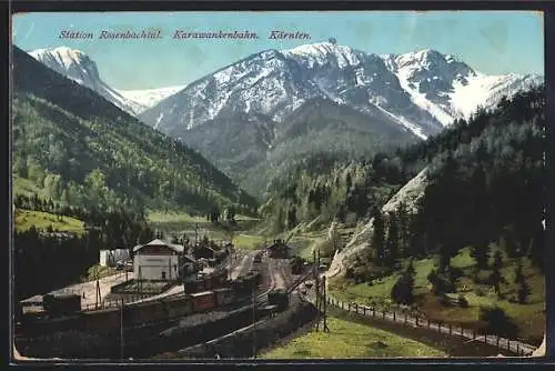 AK St. Jakob im Rosental, Blick auf den Bahnhof Rosenbachtal