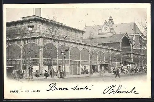 AK Paris, Les Halles mit Strassenleben