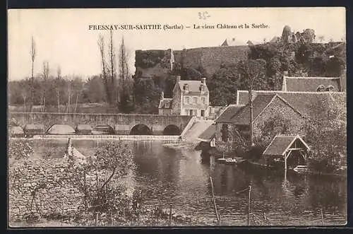 AK Fresnay-sur-Sarthe, pont et ancienne enceinte