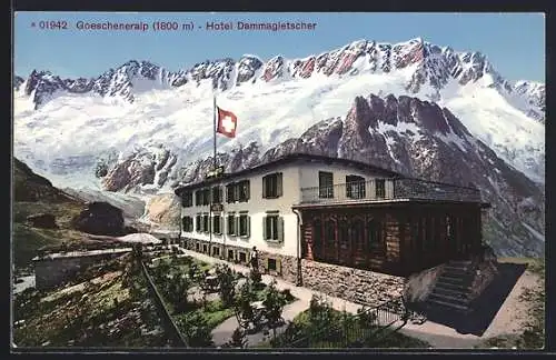 AK Göschenen, Hotel Dammagletscher mit Göscheneralp