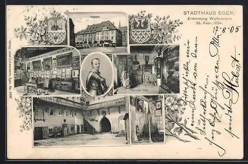 AK Eger, Stadthaus, Wallenstein-Zimmer, Egerländer Stube