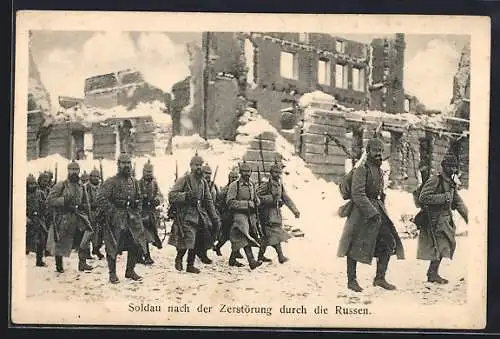 AK Soldau, nach der Zerstörung durch Russen im Winter