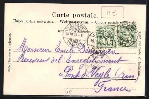 AK Lausanne, Le Grand Pont et la Maison Mercier, Strassenbahn, Pferdegespann