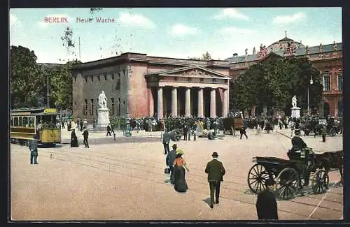 AK Berlin, Strassenbahn an der Neuen Wache