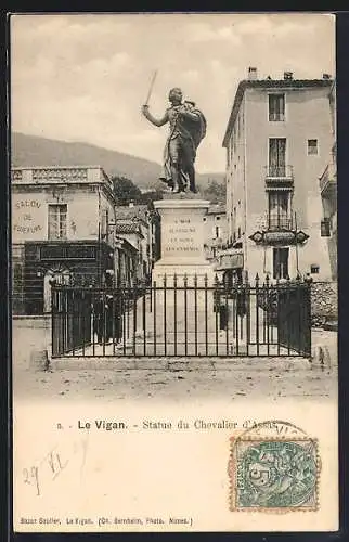 AK Le Vigan, Statue du Chevalier d'Assas