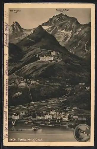 AK Territet, Ortsansicht mit Blick auf Glion und Caux