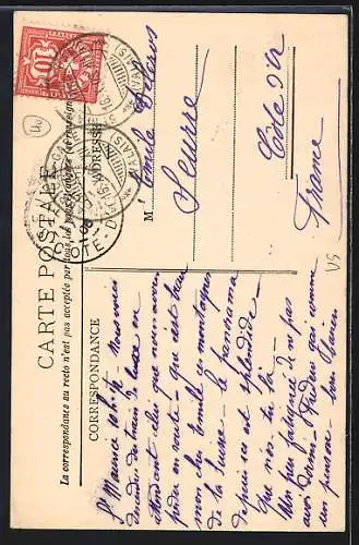 AK St. Maurice, Interieur de la Grotte aux fées, Wanderer & Boot in der Grotte