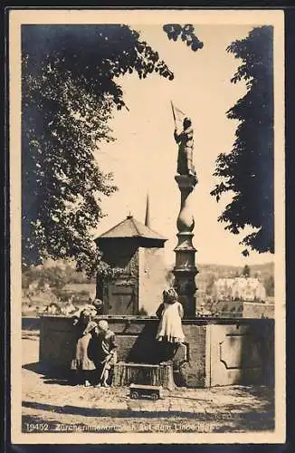 AK Zürich, Züricherinnenbrunnen auf dem Lindenhof