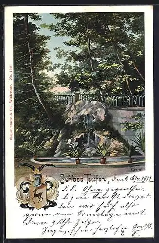 AK Zürich, Schloss Teufen, Grotte