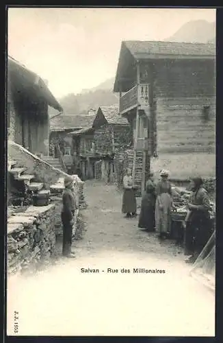 AK Salvan, Rue de Millionaires mit Frauen