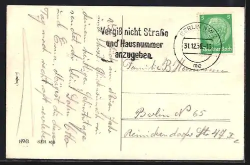AK Hufeisen, Kleeblätter und Geldsäcke, Neujahrsgruss