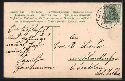 Präge-AK Jahreszahl 1907 mit Vergissmeinnicht und Maiglöckchen, Neujahrsgruss