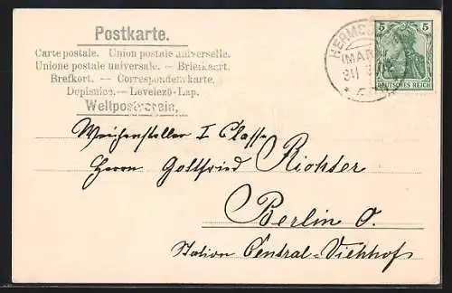 Präge-AK Goldene Jahreszahl 1903 mit Kleeblättern, Neujahr