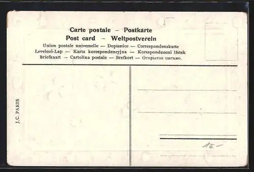 Präge-AK Goldene Jahreszahl 1906 mit Glücksklee