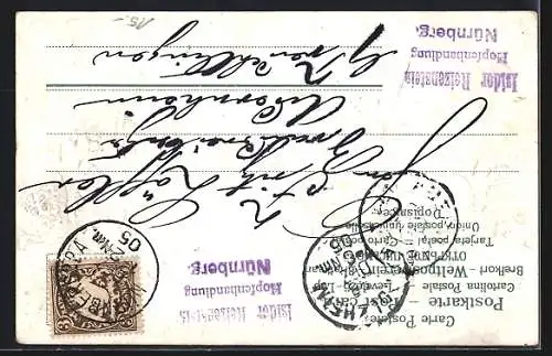 AK Jahreszahl 1906 mit Lilien und Vergissmeinnicht, Neujahrsgruss