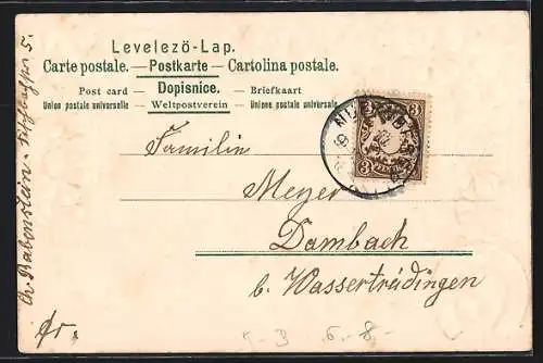 Präge-AK Jahreszahl 1903 gerahmt von Kleeblättern, Neujahrsgruss