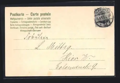 AK Neujahrsgruss, Gestreifte Jahreszahl 1903 im Sternen-Rahmen