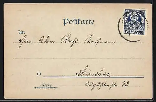 AK München, Panorama vom Maximilianeum aus