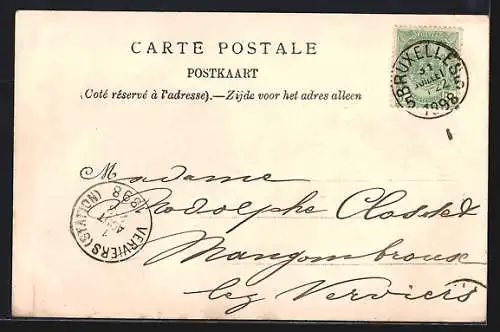 AK Bruxelles, XI. Congrès Eucharistique, La Procession du Saint-Sacrement