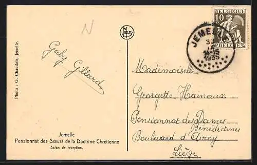 AK Jemelle, Pensionnat des Soeurs de la Doctrine Chrétienne, Salon de Réception