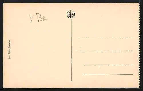 AK Louvain, Eglise Saint Pierre, Strassenbahn