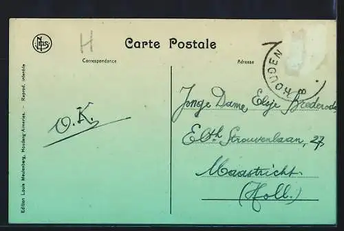 AK Houdeng-Aimeries, Panorama mit Strassenpartie