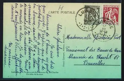 AK Luingne, Pensionnat des Soeurs de St-Charles, Un coin de la cour
