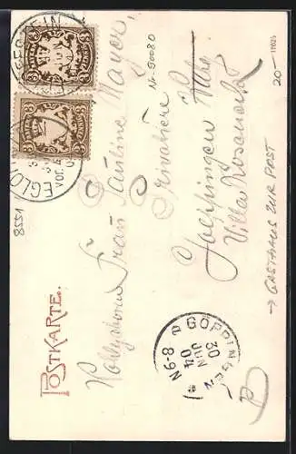 Künstler-AK Egloffstein im Trubachthal, Gasthaus zur Post