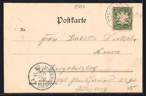 AK Wiesenttal, Ortsansicht mit Streitberg, Gasthaus zum goldenen Löwen