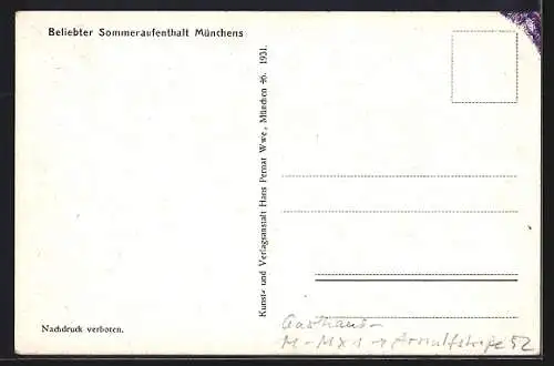 AK München, Gasthaus Augustiner-Keller, Arnulfstrasse 52, Garten mit Alm