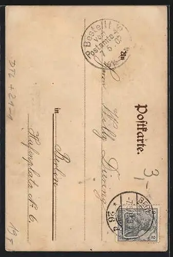 Künstler-Lithographie Berlin-Kreuzberg, Victoria-Wasserfall bei Beleuchtung, Halt gegen das Licht