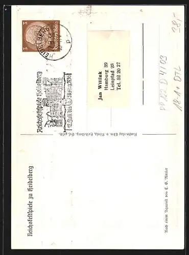 Künstler-AK E. Mosler: Heidelberg / Neckar, Reichsfestspiele, Götz von Berlichingen, Ganzsache