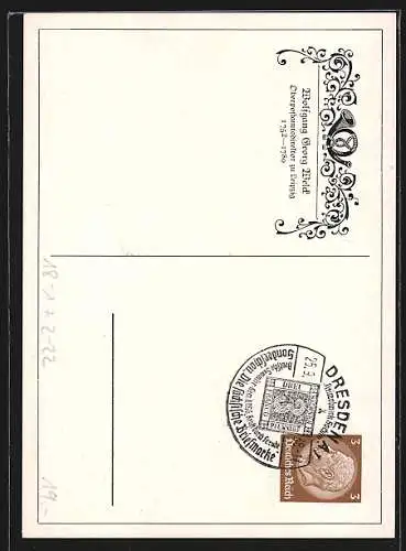 AK Wolfgang Georg Welck, Oberpostamtdirektor zu Leipzig, 1752-1780, Ganzsache