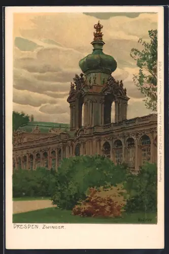 Künstler-AK P. Hey: Dresden, Ansicht vom Zwinger