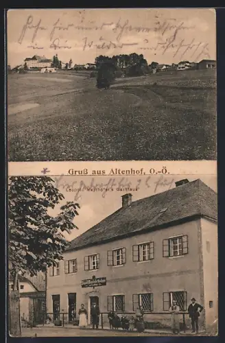 AK Altenhof /O.-Ö., Leopold Mayrhofers Gasthaus, Ortsansicht