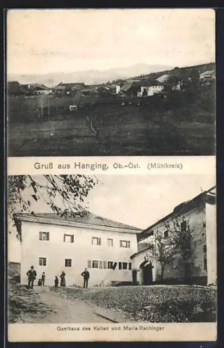AK Kollerschlag /Ob.-Öst., Gruss aus Hanging, Gasthaus des Kaitan und Maria Rachinger, Ortspartie