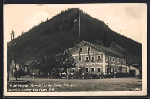 AK Kirchberg ob der Donau, Obermühl an der Donau, Gasthaus Ludwig und Fanny Ertl, 