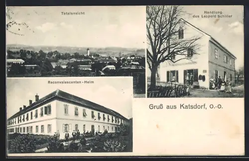 AK Katsdorf /O.-Ö., Handlung des Leopold Schiller, Reconvalescenten-Heim, Totalansicht